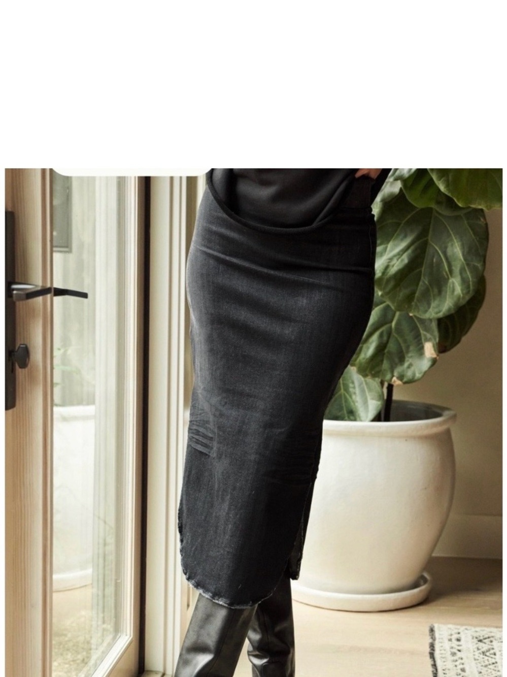 Frank & Eileen Donegal Unforgettable Skirt in Black Denim